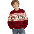 thumbnail image 3 of JAJAHO Kids Boys Christmas Sweatshirt Christmas Tree Print Crew Neck Pullover Xmas Holiday Tops For 2-14 Years, 3 of 5