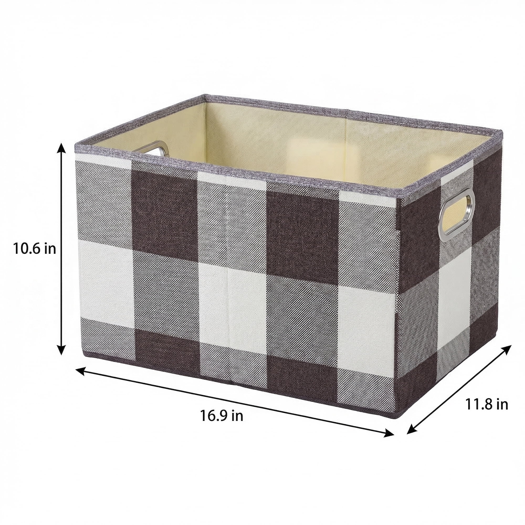 Unique Bargains Storage Bin with Handles for Shelves Closet Coffee 11.8" x 16.9" x 10.6"