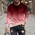 thumbnail image 2 of RYRJJ Mens Long Sleeve T-Shirts Casual Gradient Color Loose Pullover Graphic Tee Shirts Spring Fall Fashion Athletic Sweatshirts(Red,5XL), 2 of 5
