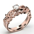 thumbnail image 3 of Vintage Twisted Salt And Pepper 1.00 Carat Round Cut Diamond Moissanite Engagement Ring, Antique Design Wedding Ring in10k Solid Rose Gold, Promise Ring, Bridal Set, Matching Band, 3 of 4