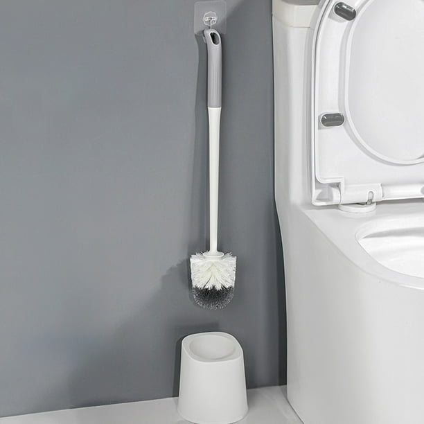 Fiudx Cepillo de Baño con Mango Ergonómico y Mango Largo, Cerdas Resistentes Que No Rayan, Diseño Compacto para Colgar En La Pared, Fácil de Guardar.