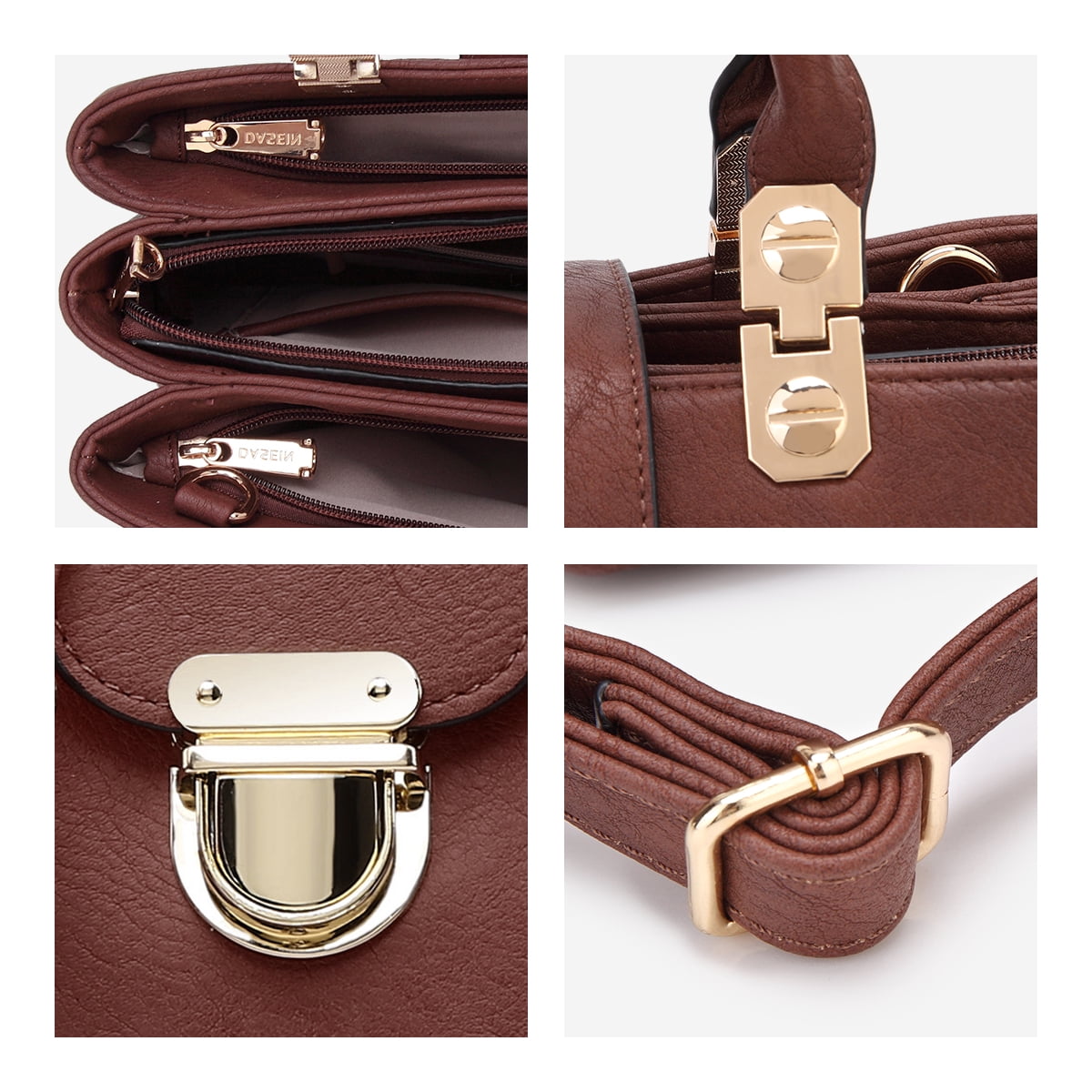 Dasein Women Satchel Handbags Top Handle Purse Medium Tote Bag Vegan Leather Shoulder Bag