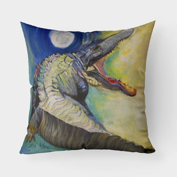 Carolines Treasures JMK1207PW1818 Alligator Canvas Fabric Decorative Pillow  18H x18W multicolor