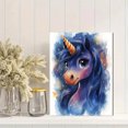 thumbnail image 2 of Qisvanset 12x16 Inch Blue Watercolor Unicorn Canvas Wall Art, Princess Fantasy Art Decor for Girl Nursery Room, 2 of 8
