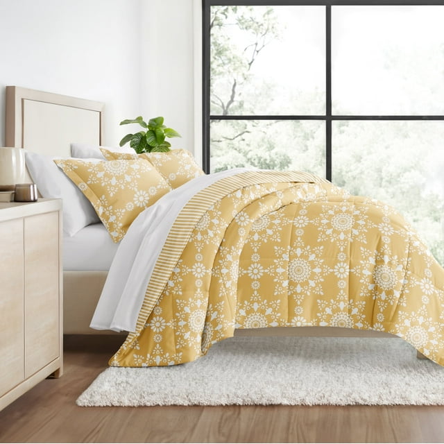 Juego de Edredón Ultrasuave para Todas las Estaciones, Ropa de Cama Alternativa en Daisy Floral para Tamaño Matrimonial/queen de Comfort Canopy