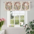 thumbnail image 3 of Valances for Windows Easter Cute Bunny Spring Floral Rod Pocket Short Curtain for Bathroom Living Room Bedroom Watercolor Egg Flower on Flax 1 Panel 54x18in, 3 of 9