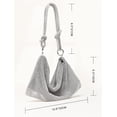 thumbnail image 4 of LEZMORE Women's Glitter Rhinestone Purse Crystal Evening Clutch Bag Shoulder Underarm Bag Silver, 4 of 10