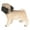 apricot, variant on Synthetic Resins Car Accessories Realistic Pug Dog Miniature Statue Dashboard Decoration Home Office Desktop Ornament