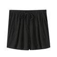 thumbnail image 5 of ClodeEU Women's Summer Drawstring Elastic Waist Lounge Shorts with Pockets ,Comfortable Casual Sleep Shorts Black,Womens Plus XL, 5 of 6