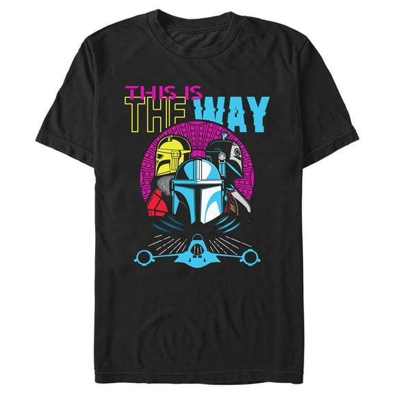 Men's Star Wars: The Mandalorian This is the Way Colorful Graphic Tee Black X Large