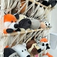 thumbnail image 3 of Wall Hanging Organizer Stuffed Animal Toy Net Hammock Nursery Plush Toy Storage Boho Macrame,Pink, 3 of 10