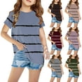thumbnail image 2 of Fengyings Toddler Boys Girls T-Shirts Striped Top Summer Short Sleeve Leisure T-Shirts, 2 of 5