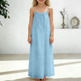 thumbnail image 2 of Splozh Girls Spring Dress Kids Dress for Girls Backless Dress Summer Boho Trendy 2026 Toddler Kids Vacation Casual Dress Sky Blue,12-13 Years, 2 of 6