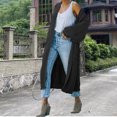 thumbnail image 4 of Vedolay Women's Knit Cardigan Sweater Solid Knit Open Front Cardigan with Pockets Black,L, 4 of 5