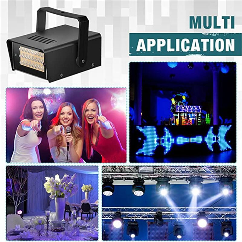 4 Pieces Strobe Party Lights, Bright LED Strobe Lights Mini Party Lights Adjustable Flash Speed Control Party Stage
