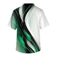 thumbnail image 4 of Domuza Scrub Shirts for Men Plus Size Short Sleeve V-Neck Medical Workwear Gradient Striped Print Stretch T-Shirts Comfort Soft Nursing Top with Pockets Green XXXXL, 4 of 5