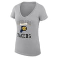 thumbnail image 2 of Women's G-III 4Her by Carl Banks Heather Gray Indiana Pacers Super-Slim Fit Lightweight Team Logo V-Neck T-Shirt, 2 of 3