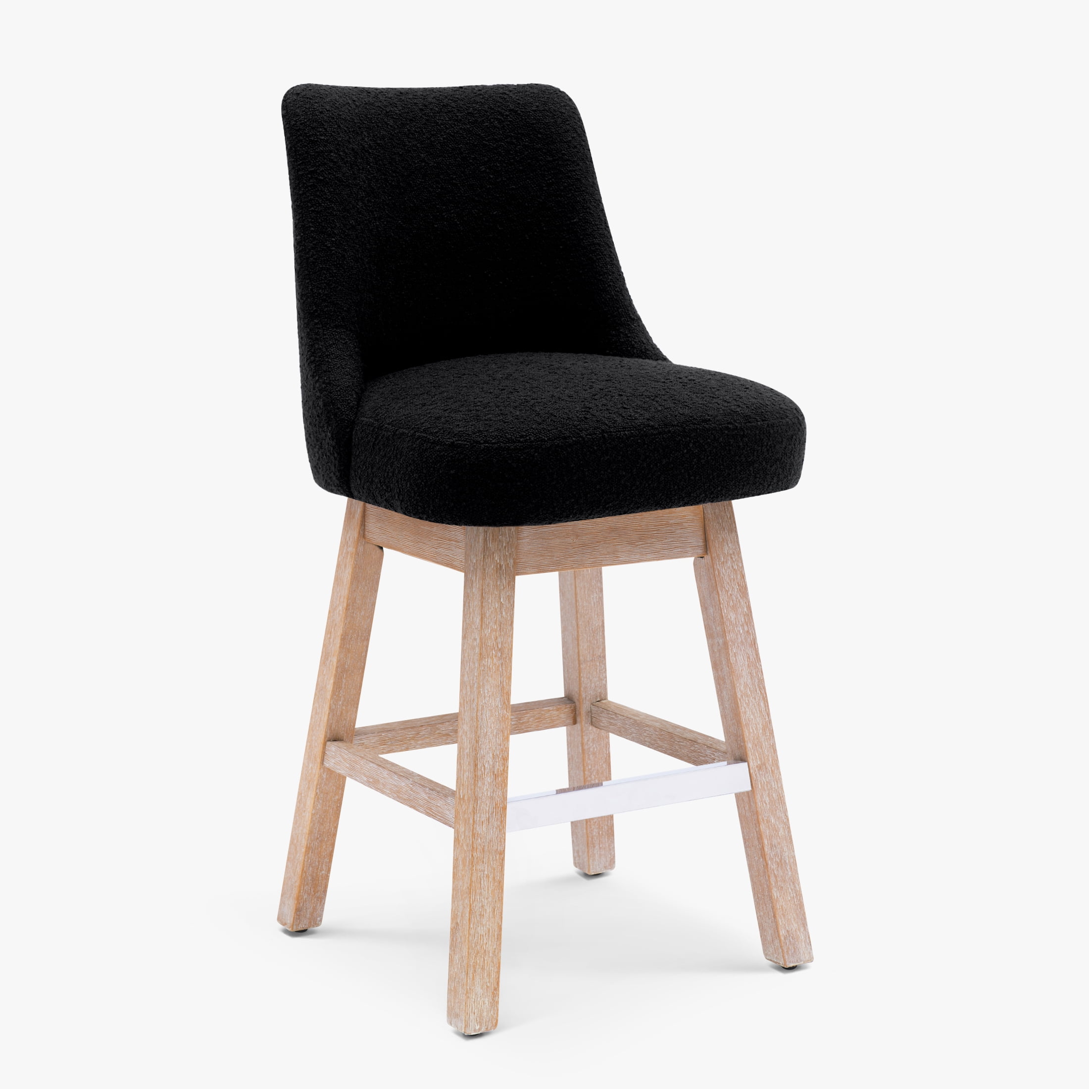 WestinTrends Genevieve 26" Upholstered Swivel Counter Height Bar Stools (Set of 3) , Antique Oak/Black