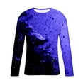 thumbnail image 5 of Aobny Cotton Work Shirts for Men Workout Blue Long Sleeve Shirts Crew Neck Pullover Men Graphic T Shirts,XXL, 5 of 5