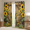 thumbnail image 2 of Castle Fairy Rustic Floral Sunflowers Black Out Curtains for Female Men Adults,Chic Floral Blossoms Curtains Pack of 2 (42x63 Each),Rustic Lodge Cabin Bedroom Curtains,Breathable Home Decor, 2 of 6