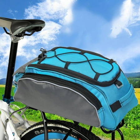 Grtsunsea Polyester 13L Cycling Bicycle Rear Seat Bag Saddle Rack Bike Pannier Handbag Shoulder Bag Travel Sport 15.75x8.27x6.30