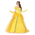 thumbnail image 2 of URSOFINE Women's Belle Costume Adult Yellow Off-Shoulder Princess Dress up Ball Gown Beauty Outfit Halloween Party Dress, 2 of 7