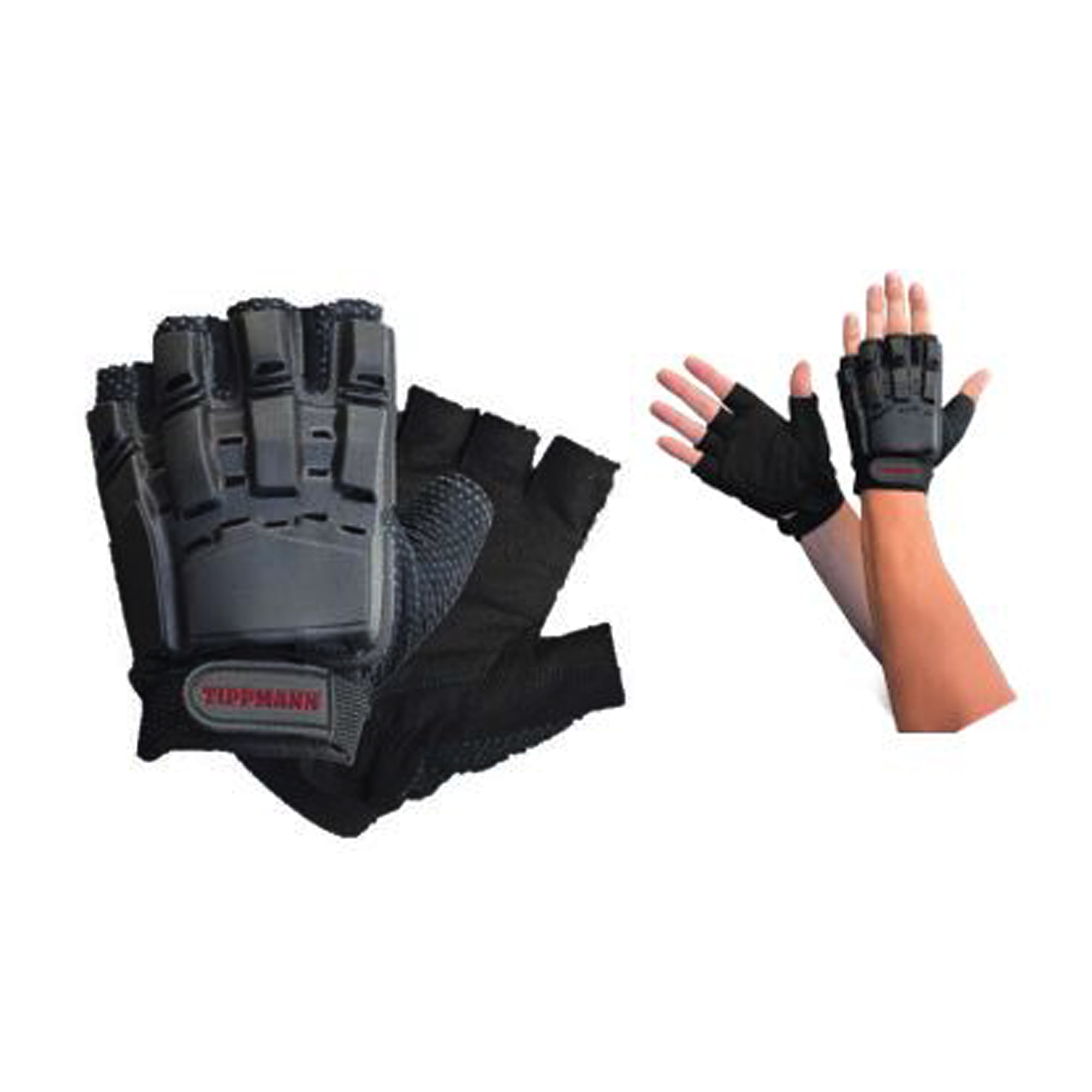 Tippmann Armored Half Finger Paintball Airsoft Gloves with Flexible Armor, Black