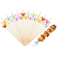 thumbnail image 1 of Uxcell 100-Pack Palillos de Cóctel, Palillos de Bambú Elegantes de 4.7 Pulgadas para Barbacoa/Charcutería/Bebidas/Frutas [Multicolor, Perla de Mariposa], 1 of 6