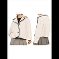 thumbnail image 1 of Abrigo Holgado y Grueso de Lana de Cordero con Solapa y Larga para Mujer, Estilo Moderno, para Otoño e Invierno. Albaricoque L, 1 of 8