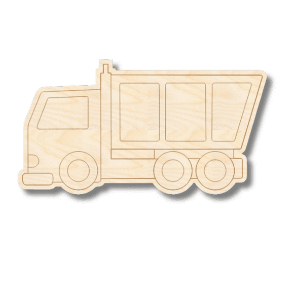Unfinished Wood Etched Dump Truck Shape 24" / 1/8"