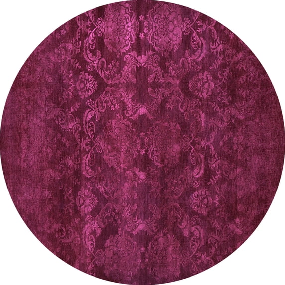 Ahgly Company Indoor Round Oriental Purple Industrial Area Rugs, 7' Round