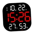 thumbnail image 3 of Reloj de pared digital Temperatura Mes Fecha Pantalla LED Relojes Silencio Rojo BLESIY reloj digital de pared, 3 of 8