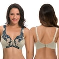 thumbnail image 3 of Curve Muse Women's Minimizer Unlined Underwire Bra With Lace Embroidery-2 pack-LAVENDER,NUDE-40DD, 3 of 7