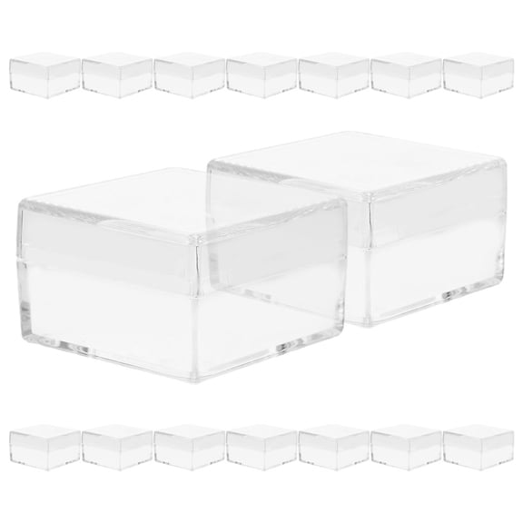 ROSENICE 30Pcs Mini Acrylic Display Case Transparent Square Box for Small Items Gems Specimens Collectors