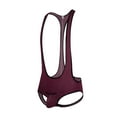 thumbnail image 2 of ZQUUVOU Men's Briefs Halter Solid Color Mesh Underwear (Burgundy,S), 2 of 9