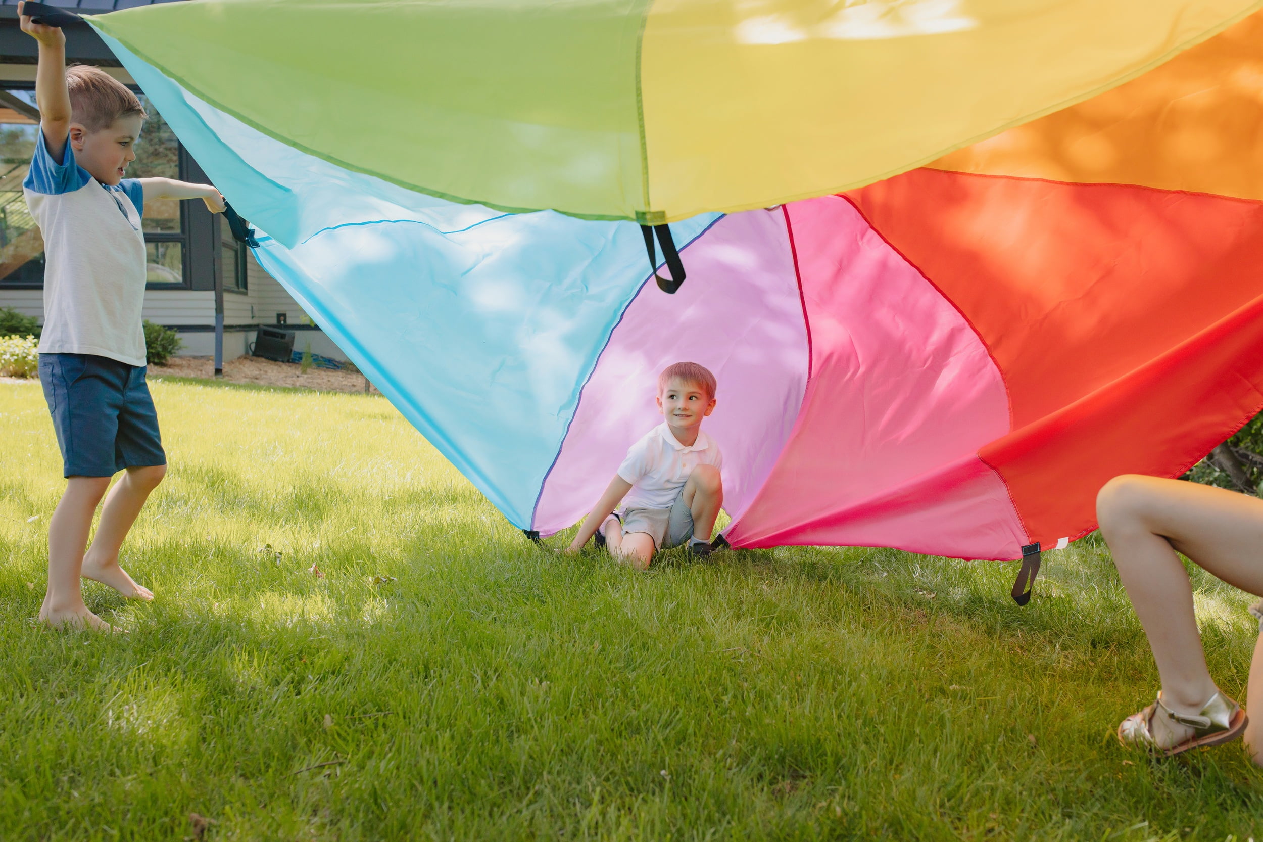 Chuckle & Roar Gym Class Indoor Outdoor Parachute for Children Ages 3-99 Years, by Buffalo Games