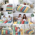 thumbnail image 5 of 3 Piece Colorful Stripes Duvet Cover Set Twin Size,Microfiber Comforter/Quilt Cover with Corner Ties and 2 Pillowcases,Modern Abstract Art Vertical Striped All Season Soft Bedding with Zipper Closure, 5 of 8