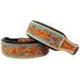thumbnail image 2 of Small 13''- 17'' Dog Puppy Collar Genuine Cow Leather Padded Canine  60101, 2 of 3