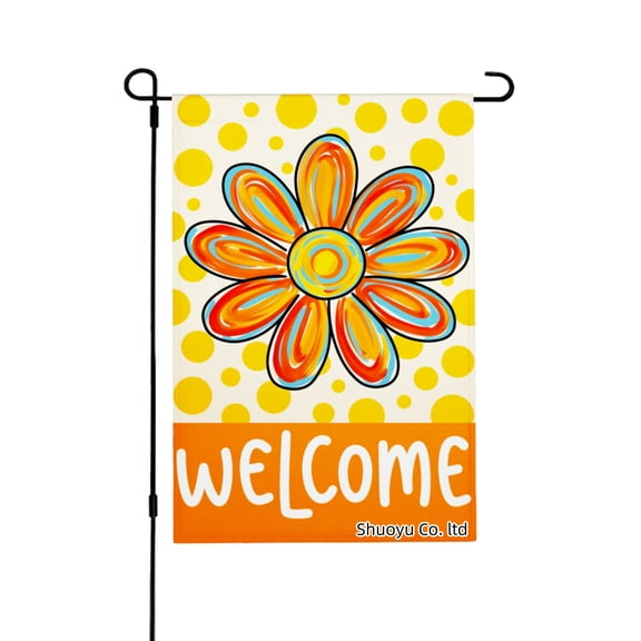 Jbralid Welcome Flower Garden Flag For Spring Summer Home Outdoor Garden Yard Door Decor 12x18 inch