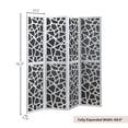 thumbnail image 2 of Roundhill Furniture 4-Panel Wood Room Divider, Folding Portable Partition Screen, Black and Silver, 2 of 7