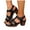 Black, variant on Womens Platform High Heels Dress Sandals Trendy Leather Peep Toe Block Heeled Ankle Strap Summer Sandals