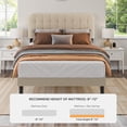 thumbnail image 5 of Asofer Queen Size Bed Frame with Adjustable Headboard, Upholstered Platform Bed, No Box Spring Needed, Beige, 5 of 11