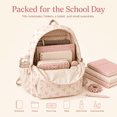 thumbnail image 4 of 3 Piece Coquette Bow Print Backpack Set, Lightweight Adjustable Straps Lightweight, Nylon Multi Compartment Bookbag, Cute Aesthetic Laptop Daypack for Back to School Travel Daily Use, 4 of 11