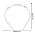 thumbnail image 3 of Bandeau Perlé Exquis Réglable Résistant à l'Usure Accessoires de Coiffure Chic Universel Cadeaux de la Saint-Valentin Diadèmes pour Femmes 10 Grandes Perles, 3 of 6