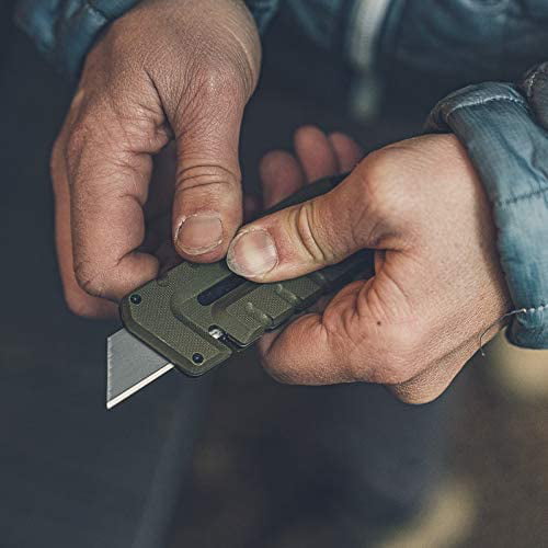 Gerber Gear 31-003739 Prybrid X, Pocket Knife with Utility Blade and  Prybar, Green 