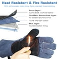 thumbnail image 3 of KANCOKIT 14" Animal Handling Gloves, Professional Leather Snake Bite Proof Gloves for Snake Cat Dog Bird Falcon Livestock, Blue, 3 of 7