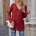 thumbnail image 2 of Vedolay Women Sweater Open Front Casual Knit Long Sleeve Tops 2023 Red,2XL, 2 of 5