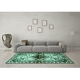 thumbnail image 3 of Ahgly Company Indoor Square Persian Turquoise Blue Traditional Area Rugs, 3' Square, 3 of 4