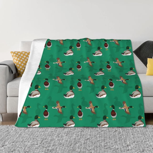 Fotbe Duck Mallard Flying Pose Manta de Franela con Estampado, Manta Ultrasuave para Cama, Sofá, Auto, Hipoalergénica y Antibolitas-40"x30"