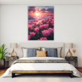 thumbnail image 4 of Mudket Pink Tulips on Beach Sunset Canvas Wall Art, Framed Ready to Hang, Romantic Floral Landscape Wall Decor for Living Room Bedroom Bathroom, Nature Flower Print - 12"L x 8"W, 4 of 10